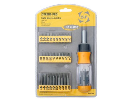 Sada bitov Strend Pro BSY240, 44 dielna, s račňovým skrutkovačom, Cr-V