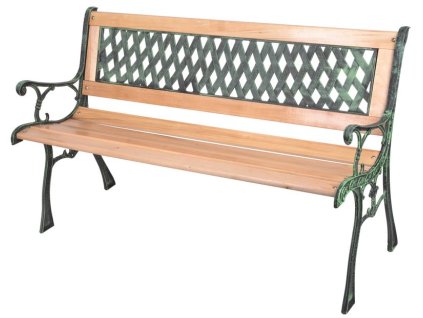 Lavička GODIVA, záhradná, drevo/plast, 122x54x73 cm