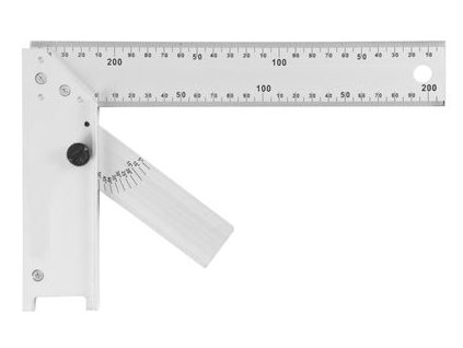 Uholník DY-5030 • 250 mm, Alu, s uhlomerom