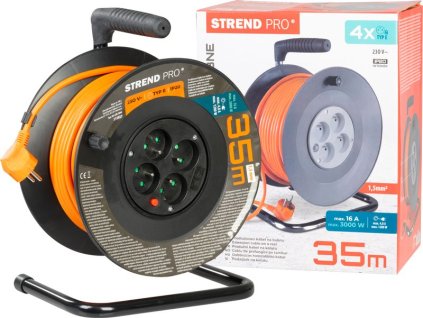 Kábel Strend Pro DG-FB04 predlžovací, L-35 m, na bubne, prierez 1,5 mm2