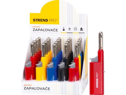 Zapaľovač Strend Pro MINI 4 farby, Sellbox 20 ks