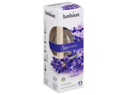 Difuzer Bolsius True Scent Lavender, vôňa levanduľa, 45 ml