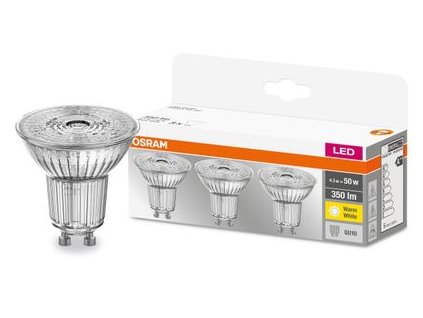 Žiarovka OSRAM® BASIC LED GU10 50 (ean8392) 36° 4,3W/840 4000K MULTIPACK, sklo, Star CLASSIC