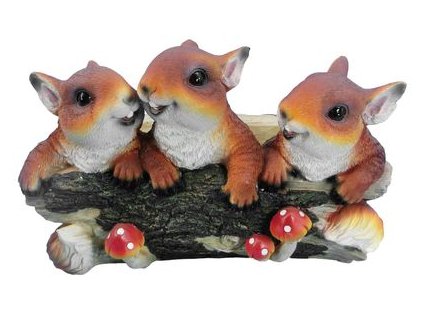 Dekorácia MagicHome Gecco, Veveričky na konári, polyresin, 31x22x20 cm