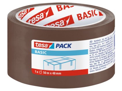 Paska tesa® BASIC, baliaca, lepiaca, hnedá, 48 mm, L-50m