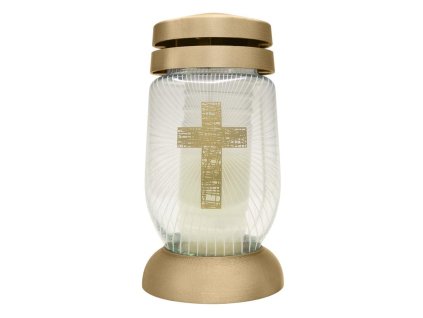 Kahanec Bolsius 3D S 04 Kríž, 21 cm, na hrob, s náplňou 36 h