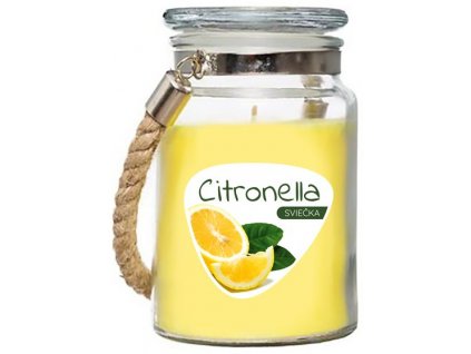 Sviečka Citronella, repelentná, v skle, 140 g, 85x105 mm