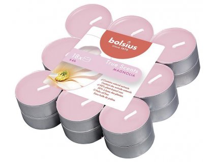 Sviečky Bolsius Tealight True Scents, čajové, vonné, magnólia, bal. 18 ks