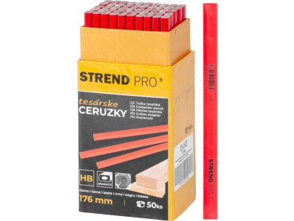 Ceruzka Strend Pro, tesárska, 176 mm, hranatá, čierna tuha, Sellbox 50 ks