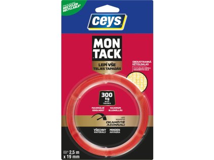 Páska Ceys MONTACK LEPÍ VŠETKO OKAMŽITE, montážna, lepiaca, 2,5 m x 19 mm