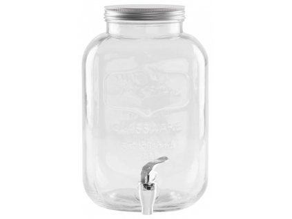 Nádoba MagicHome, džbán na vodu s kohútikom, sklenený, 5 lit.