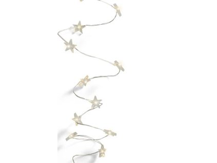 Reťaz MagicHome Vianoce Micro Star, 20 LED teplá biela, jednoduché svietenie, 3xAA, interiér, osvetlenie, L-1,90 m