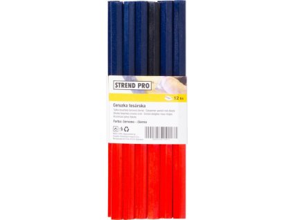 Ceruzka Strend Pro CP0657, tesárska, 180 mm, šesťhranná, 12ks, červená/čierna tuha