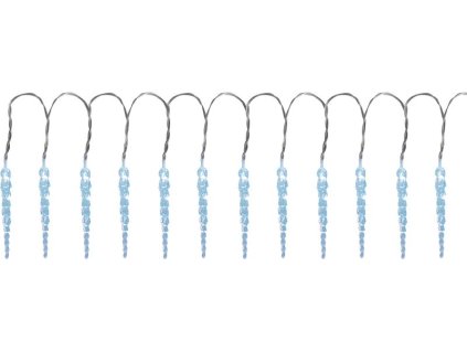 Reťaz MagicHome Vianoce Icicle, 12x LED studená biela, 12 cencúľov, 3xAA, IP44, exteriér, osvetlenie, L-2,20 m