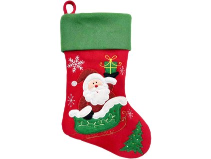 Dekorácia MagicHome Vianoce, Ponožka so santom, 41 cm