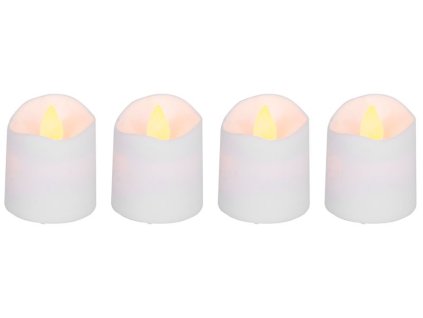 Sviečka MagicHome Vianoce, LED, sada 4 ks, jednoduché svietenie, 3,8x5 cm, pohyblivý plameň
