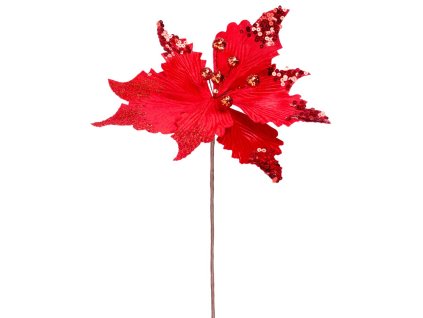 Kvet MagicHome Vianoce, Poinsettia, červená, stonka, 46cm, veľkosť kvetu: 30 cm