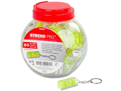 Vodováha Strend Pro, MINI, libela, prívesok, kľúčenka, v dóze, 40x15x15 mm, Sellbox 60 ks