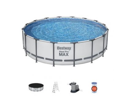 Bazén Bestway® Steel Pro MAX, 5612Z, kartušová filtrácia, rebrík, plachta, 488x122 cm