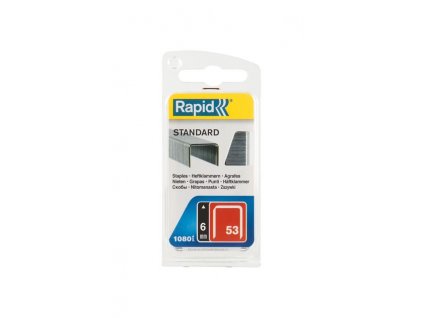 Spony RAPID 53 STANDARD, 6 mm, sponky do sponkovačky, bal. 1080 ks