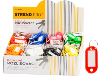 Rozlišovač Strend Pro, popisný prívesok na kľúče, mix farieb, Sellbox 200 ks