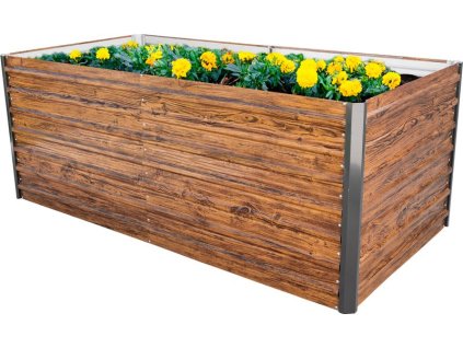 Záhon Strend Pro Garden, 200x100x77cm, 3D dizajn drevo, kov, vyvýšený