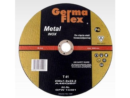 Kotuc GermaFlex Metal/Inox T41 180x1,6x22,2 mm, A46Q Inox BF, ocel/nerez