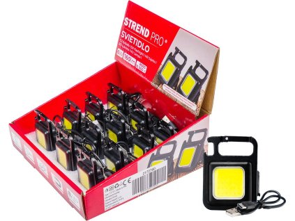 Svietidlo Strend Pro Worklight NX1082, prívesok, LED 160 lm, magnet, s klipsou, USB nabíjanie, Sellbox 12 ks