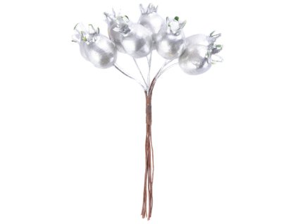 Vetvička MagicHome Vianoce, šípky, strieborná, 13 cm