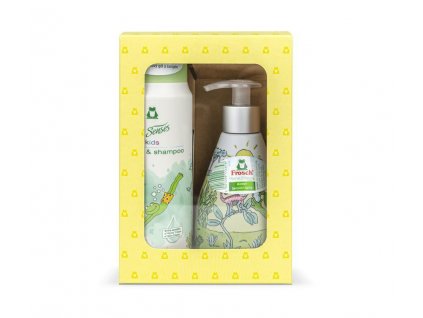 Súprava darčeková Frosch EKO, sprchovací gél/šampón + mydlo, žltá, detská, 2x 300 ml