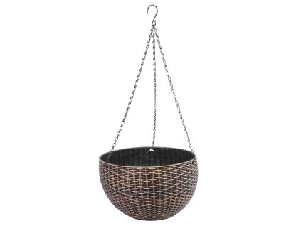 Kvetináč Strend Pro Modern, visiaci, závesný, zlatý, 26x16 cm, s retiazkou a vešiakom