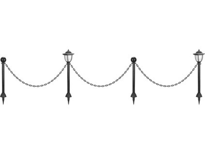 Lampa Strend Pro Garden, reťaz, ohrada, plot do záhrady, 2x solárne svietidlo, 1x LED, 16,5x16,5x71,5 cm