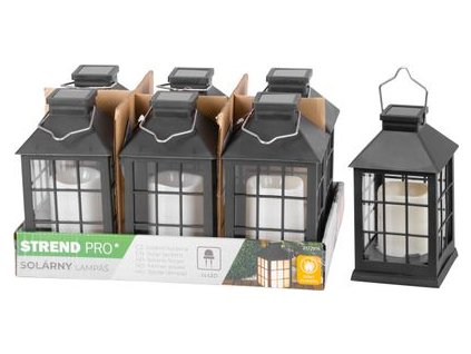Lampáš Strend Pro Garden, solárny, efekt plameňa, 10,5x10,5x19 cm, Sellbox 6 ks