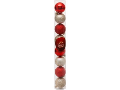 Gule MagicHome Vianoce, 8 ks, červená-champagne, na vianočný stromček, 5 cm, Sellbox 36 túb