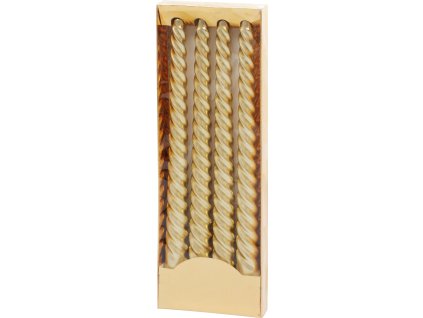 Sviečka MagicHome Vianoce, 25 cm, bal. 4 ks, zlatá, špirálová, točená