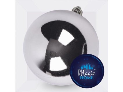 Guľa MagicHome Vianoce, 1 ks, strieborná, na vianočný stromček, 15 cm