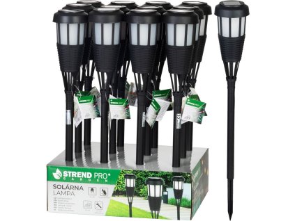 Lampa Strend Pro Garden, fakľa, solárna, čierna, 6x LED, 7,5x51 cm, Sellbox 12 ks