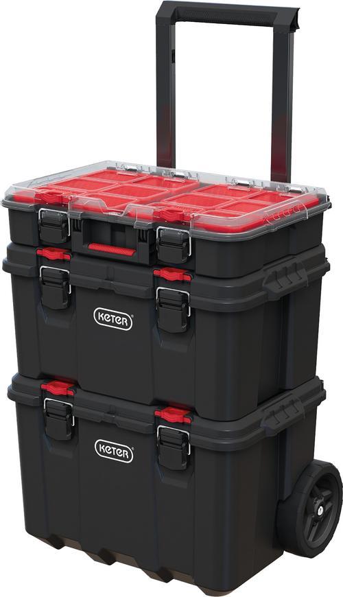 Keter Sada boxov Keter® 250927 Stack´n´roll mobilný systém, 525x411x694 mm, na náradie