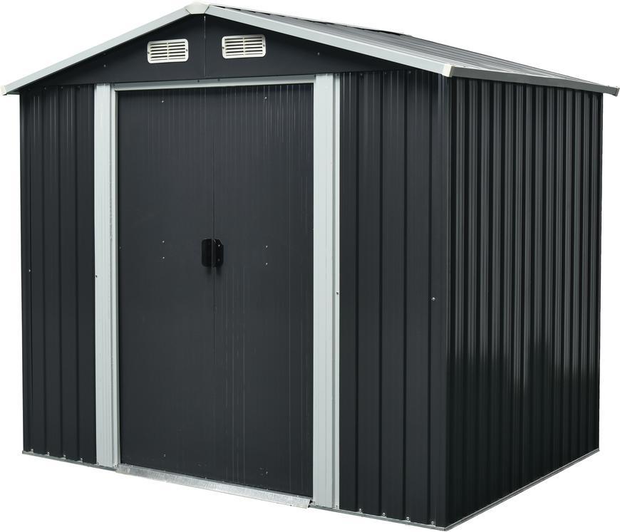 STREND PRO Domček Strend Pro, záhradný, plech, antracit, 236x174x206 cm