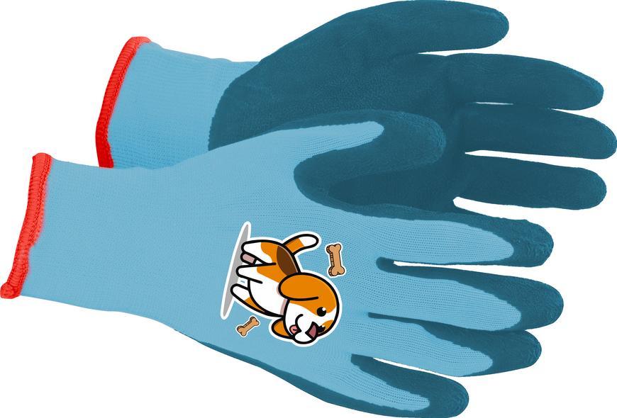 STREND PRO Rukavice Strend Pro, detské, chlapčenské, so psíkom, modré, záhradné, s blistrom, veľ. 6