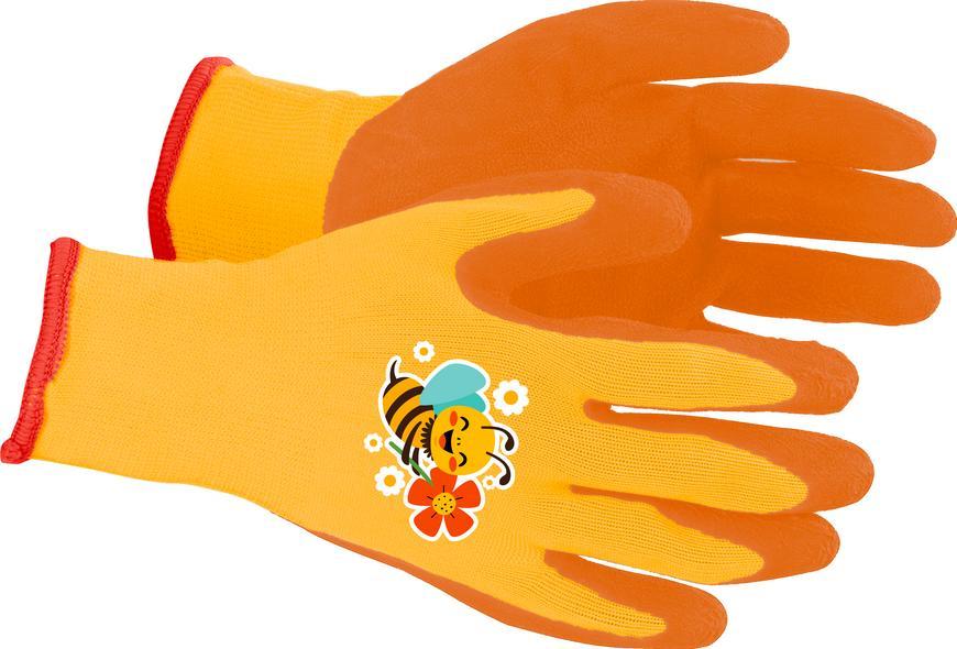 STREND PRO Rukavice Strend Pro, detské, dievčenské, so včielkou, oranžové, záhradné, s blistrom, veľ. 3