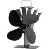 Ventilátor Strend Pro, krbový, stojanový, poháňaný teplom, 4-lopatkový, čierny