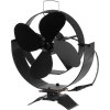 Ventilátor Strend Pro, krbový, s úchytom na dymovod a magnetom, poháňaný teplom, 4-lopatkový, čierny