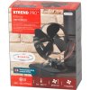 Ventilátor Strend Pro, krbový, s úchytom na dymovod a magnetom, poháňaný teplom, 4-lopatkový, čierny