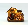 Dekorácia MagicHome Vianoce, domček, polyresin, 16xLED teplá biela, 29x14x24 cm, 3xAA