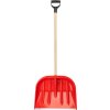 Odhrňovač Snowman D 470x370 mm, lopata na sneh, Pvc, kovová lišta, odhŕňač, drevená násada D 100 cm, mix farieb