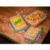 Dóza MagicHome Lunchbox set MB04, sada 3 ks, 500/1000/1500 ml, obdĺžnikové, Clip