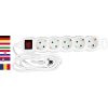 Cable GERMAN socket Strend Pro DG-805BK 1,50 m, 5 sockets, HU, RO, SRB, CRO + switch