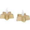 Sviečka MagicHome Vianoce, LED Hviezda, zlatá, teplá biela, 5,8x4,8 cm, bal. 2ks