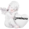 Dekorácia MagicHome, Anjel so srdcom, polyresin, na hrob, 11x7,9x10,1 cm